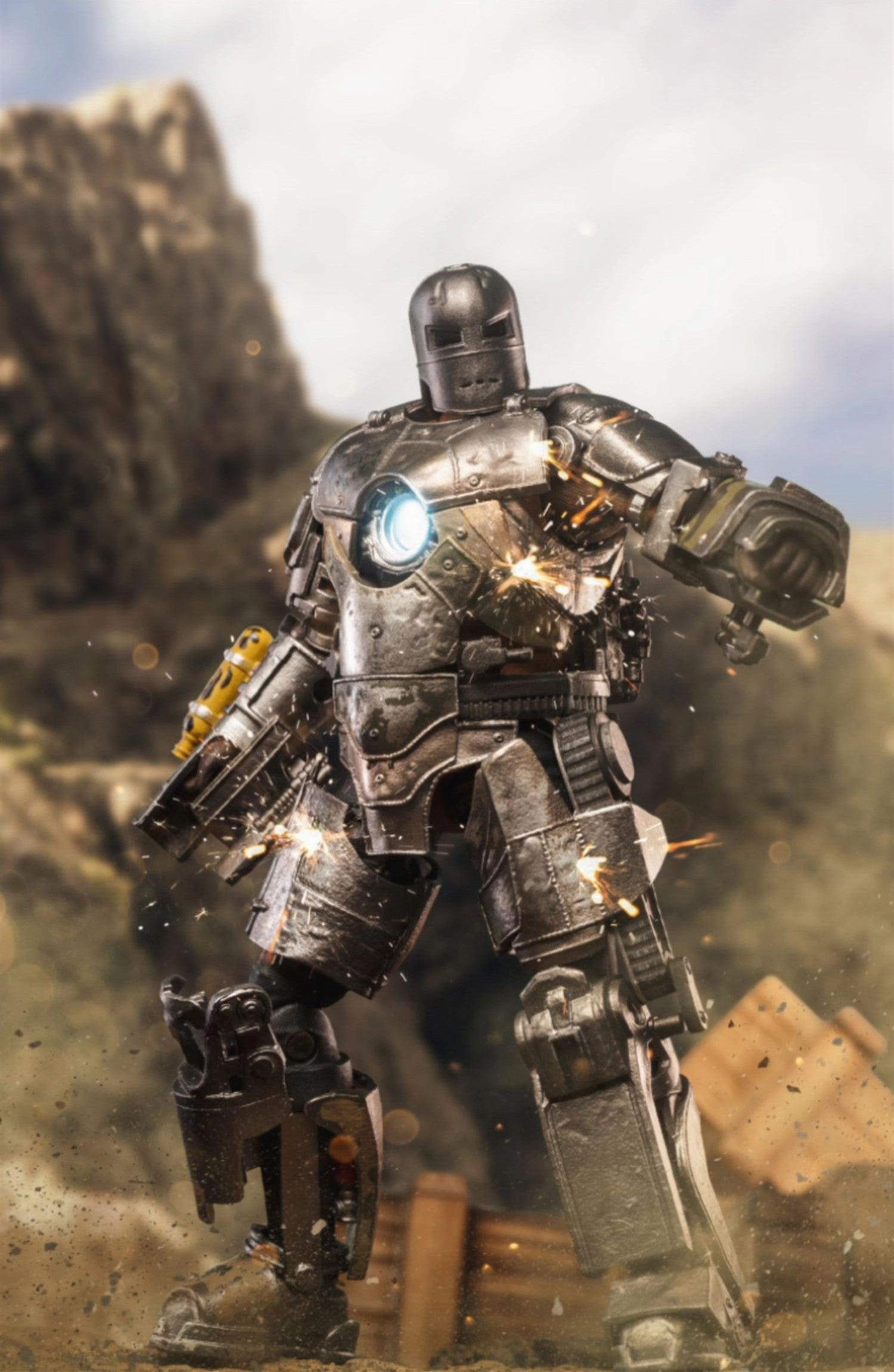 Steampunk Gadget 1:10 Iron Man Mark I Mk1 Action Toy