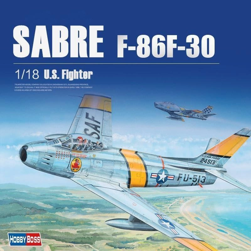 1:18 F-86F-30 Sabre Fighter Assembly Kit Creative Outlet