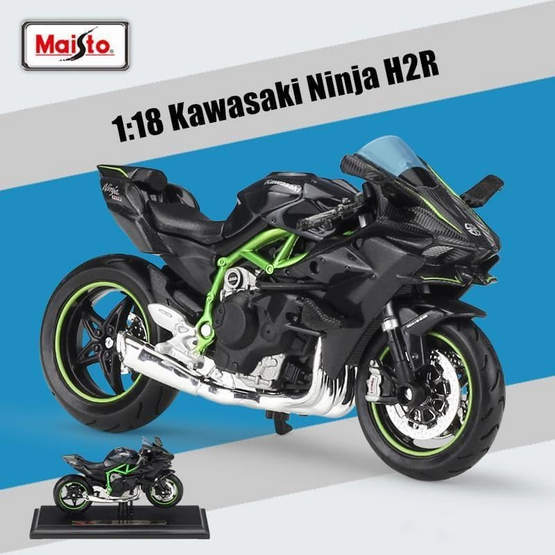 Glow In Dark 1:18 Kawasaki Ninja H2R Motorcycle Alloy Model Car