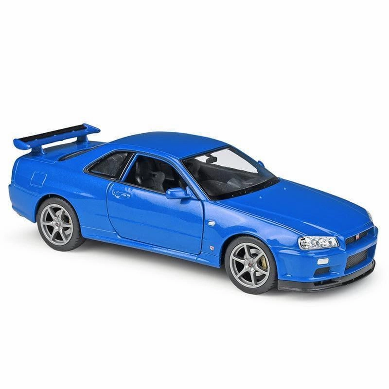 1:24 Nissan Skyline GT-R R34 Alloy Model Car Mythology Art Miniature Model