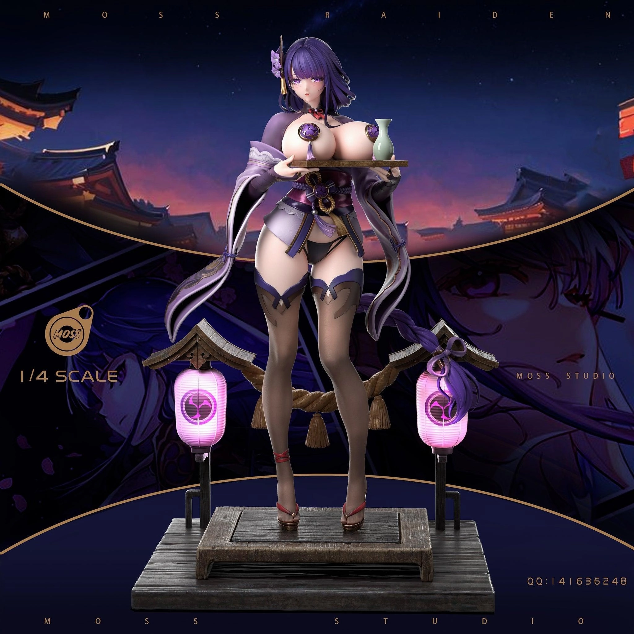 1:4 Wine Steward Raiden Shogun Castoff Figure Statue Underground Scene Non toxic