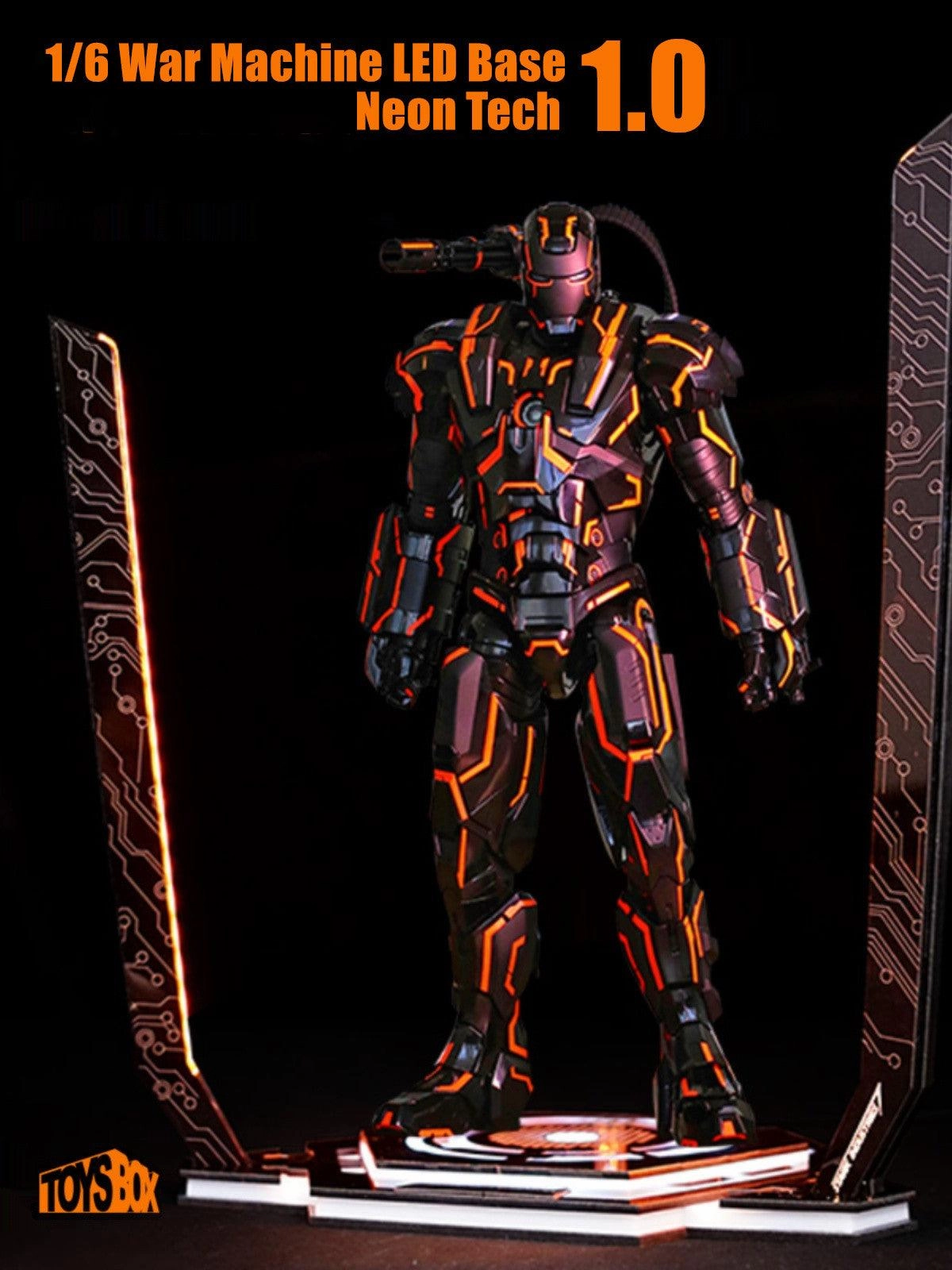 1:6 Neon Tech 1.0 Iron Man LED Orange Light Display Base Stage Generational Gift