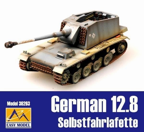 1:72 German 12.8cm Selbstfahrlafette Tank Miniature Sculpture Chibi Collectible