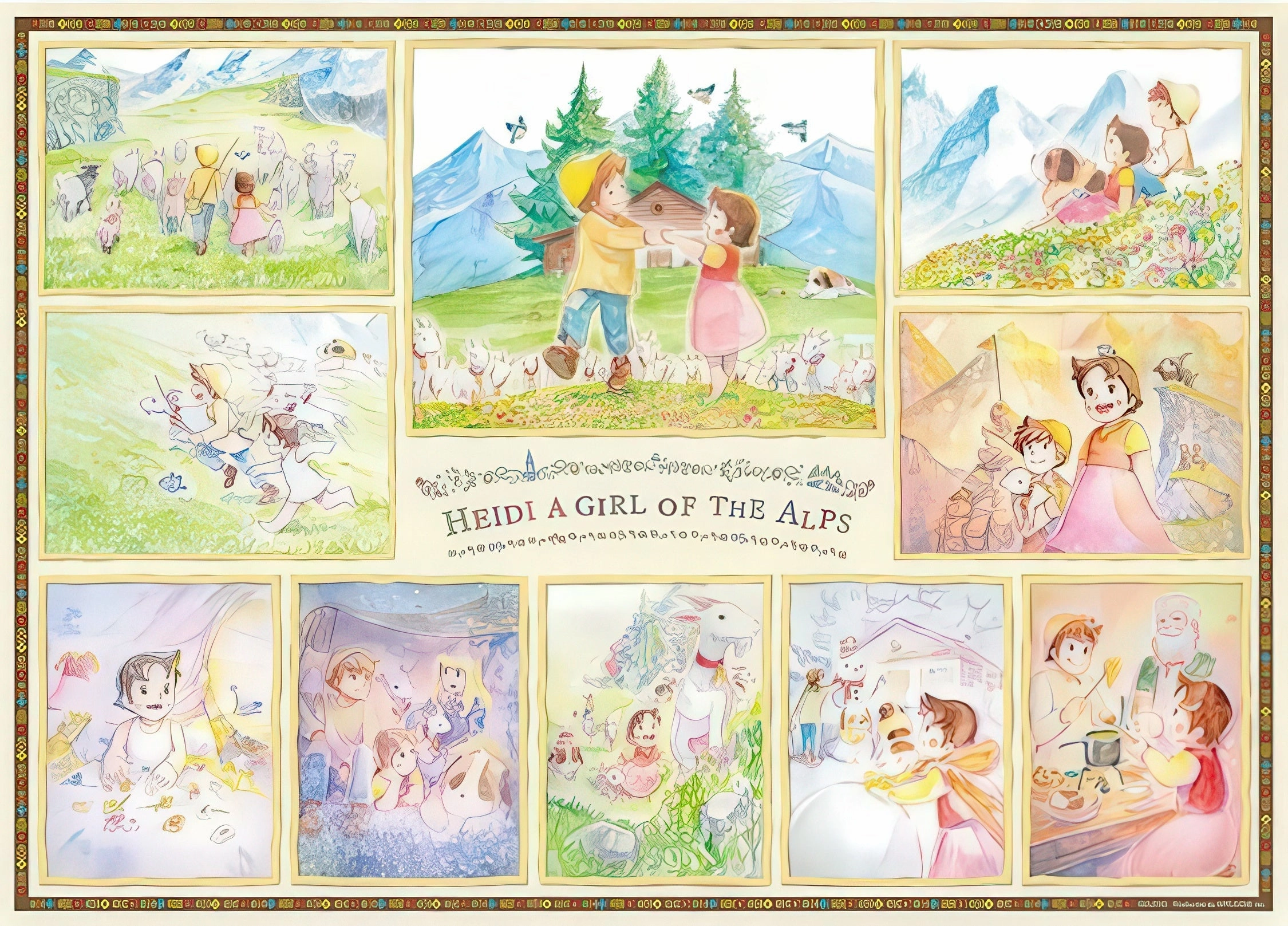 Appleone 500-335??Memories of the Alm??500 Pieces Jigsaw Puzzle Hallway Display