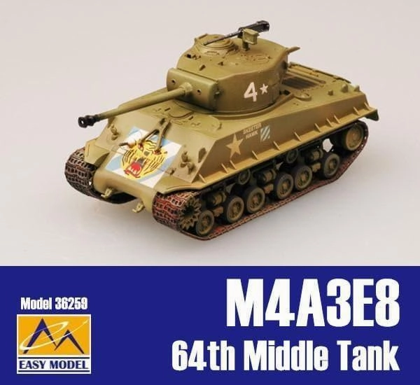 1:72 M4A3E8 64th Middle Tank Premium Display Art Display