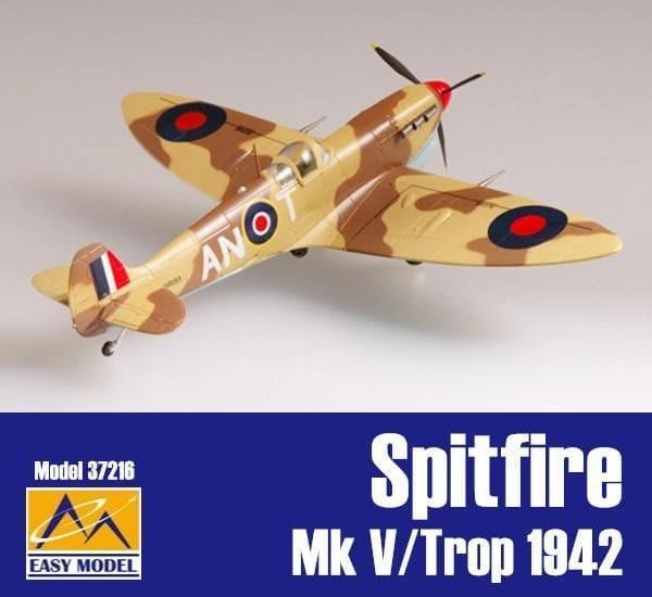 1:72 Spitfire Mk V/Trop RAF Sqn 1942 Fighter Bedroom Accent Small Sculpture