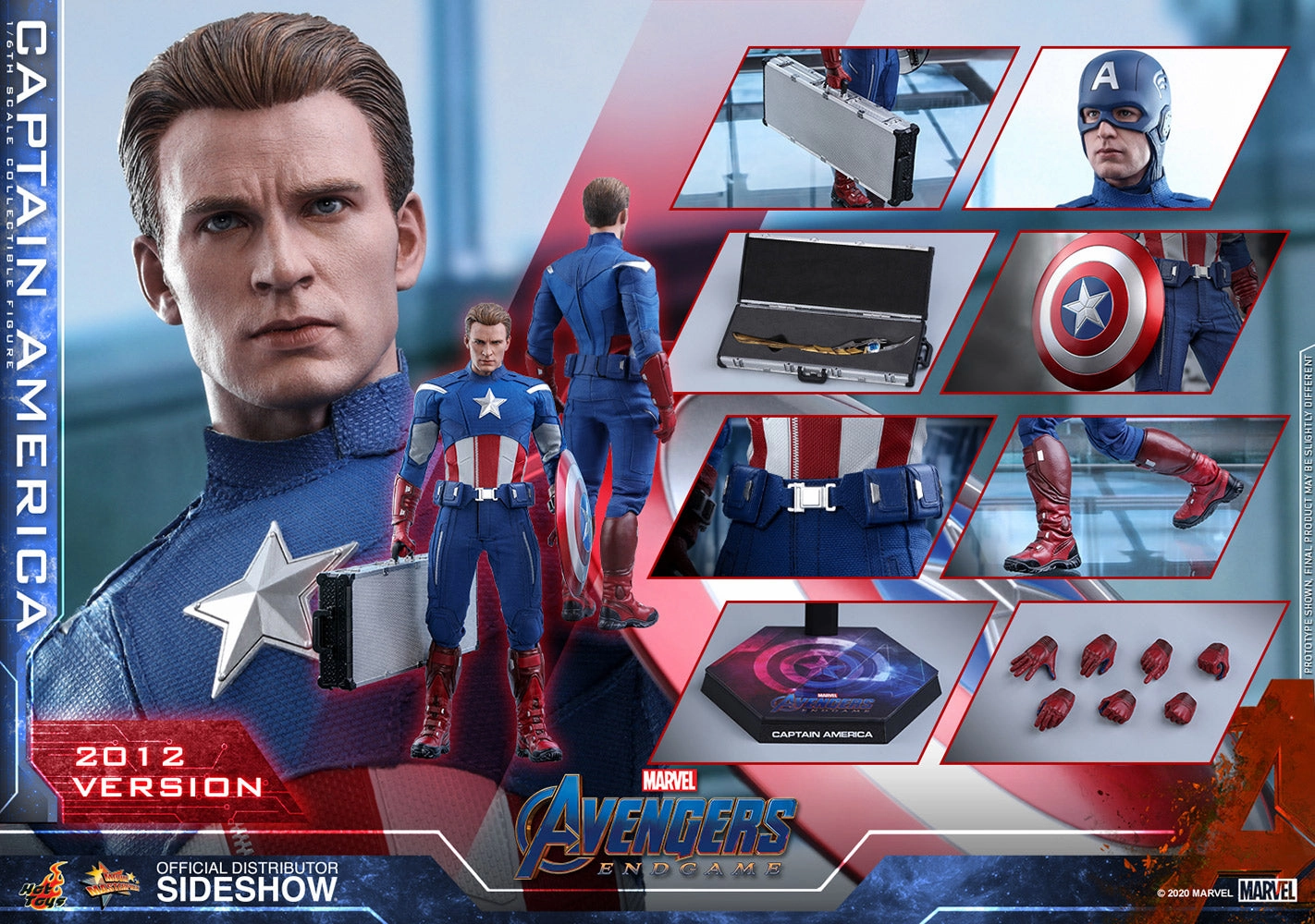 Designer Object Cute Collectible Hot Toys 1/6 Avengers: Endgame Captain America 2012 Ver. Sixth Scale Figure MMS563