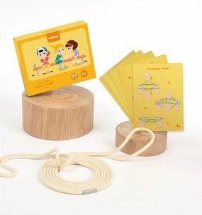 Cat's Cradle Magical String Game Bronze Cast Miniature Sculpture