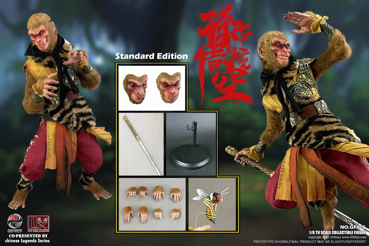 Robot Showcase Virtual Collectible 303Toys x Ou Zhi Xiang 1/6 Chinese Legends Series Sneaking on Yalong Hill Sun Wukong 72 Metamorphoses Standard Version Sixth Scale Figure GF006
