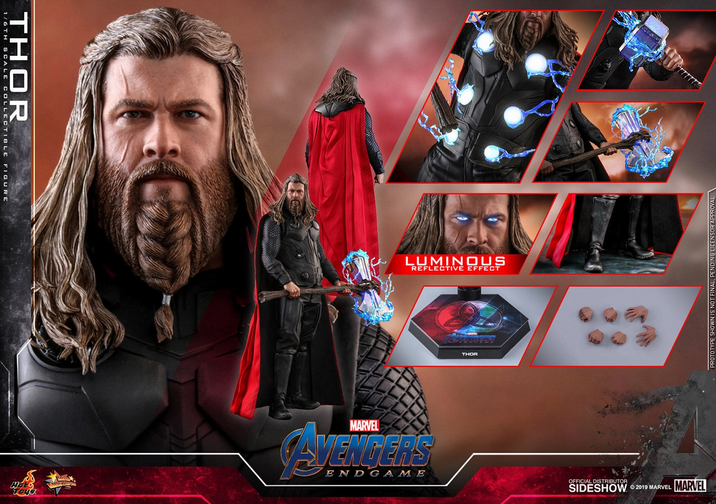 Storytelling Prop Hot Toys 1/6 Avengers: Endgame Thor Sixth Scale Figure MMS557