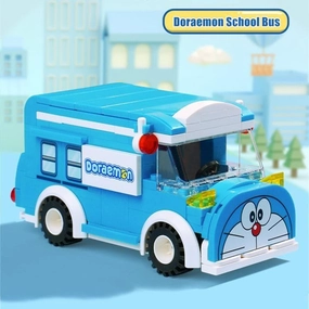 Doraemon School Bus Building Blocks Set Wild Animal