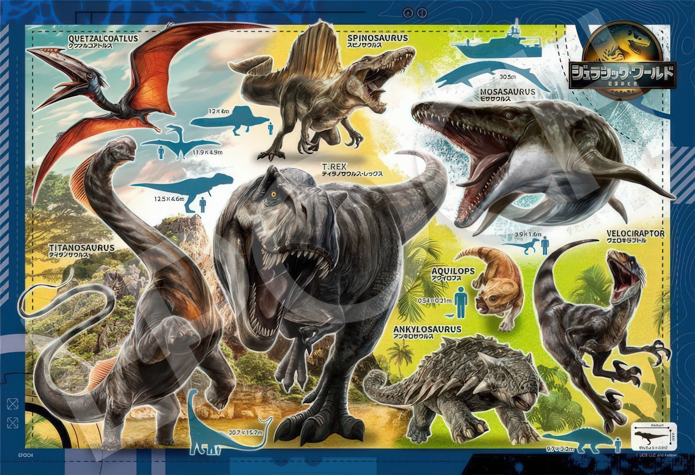 Wall Mounted Epoch 26-507??Jurassic World: Resurrection Dinosaur Collection??100 Pieces Jigsaw Puzzle