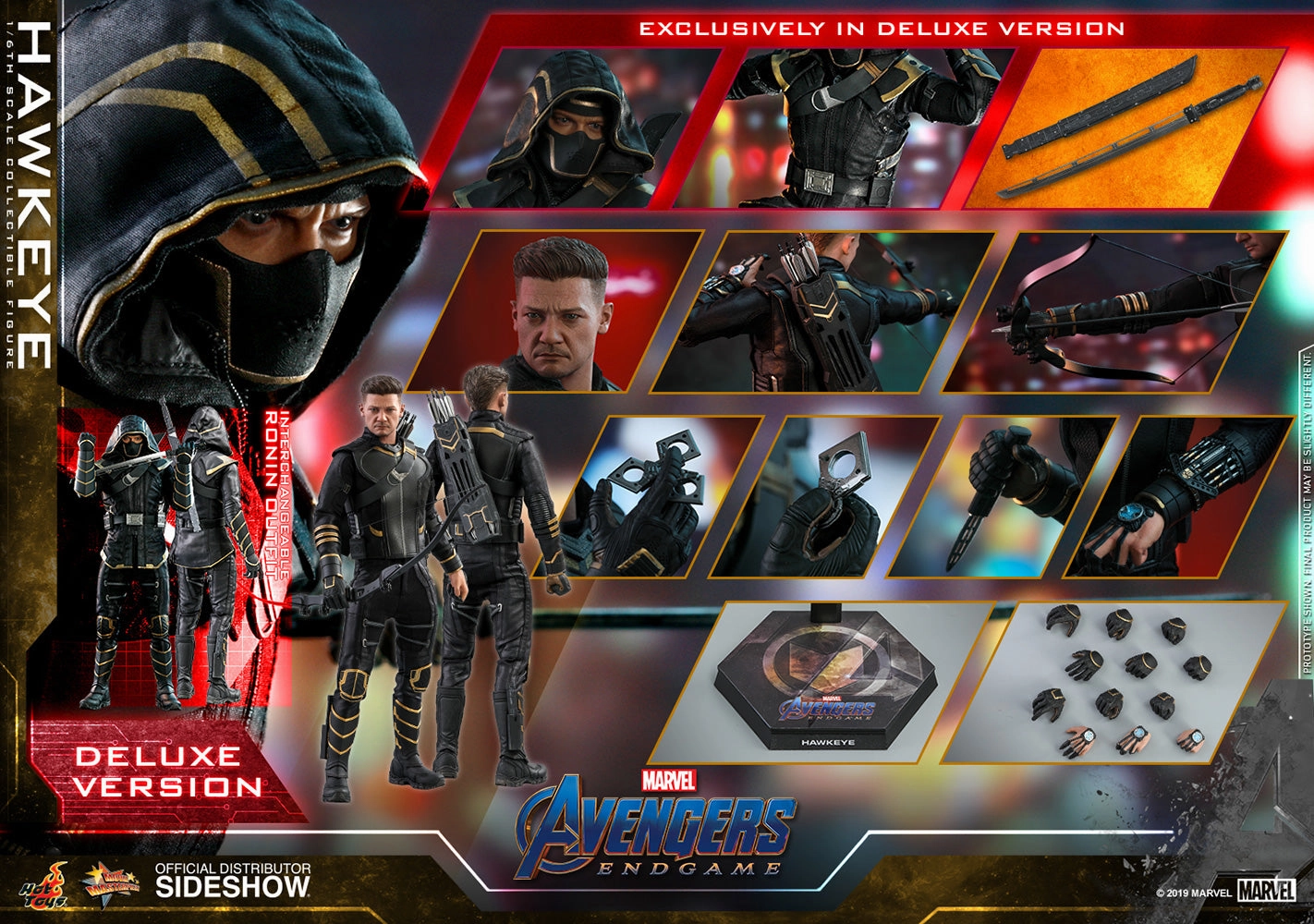 Hot Toys 1/6 Avengers: Endgame Hawkeye / Ronin Deluxe Ver. Sixth Scale MMS532 Engineering Toy