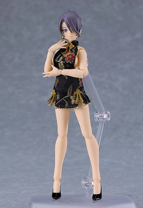Cultural Icon figma Female Body (Mika) with Mini Skirt Chinese Dress Outfit (Black)