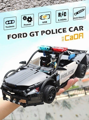 Blog Feature Gaming Statue Ford Mustang GT Police Car Black Building Blocks Set