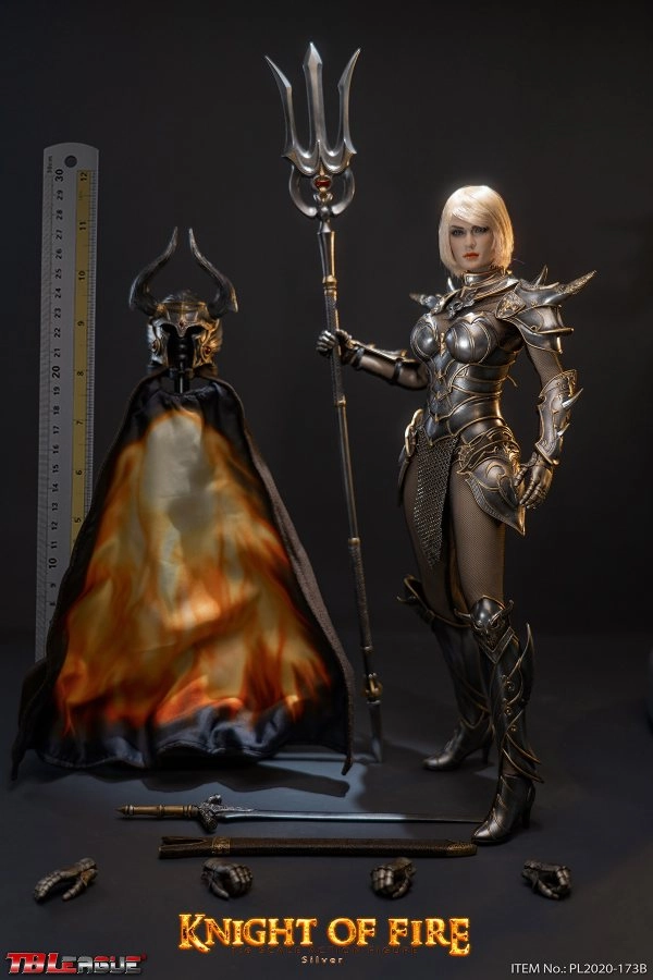 TBLeague Phicen 1/6 Knight of Fire Silver Sixth Scale Action Figure PL2020-173B Art Decor