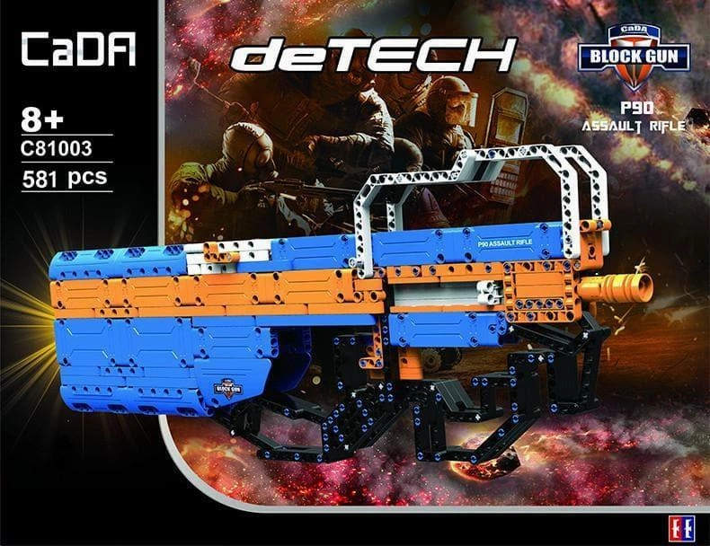 Augmented reality 1:1 P90 Assault Rifle Submachine Gun Building Blocks Set