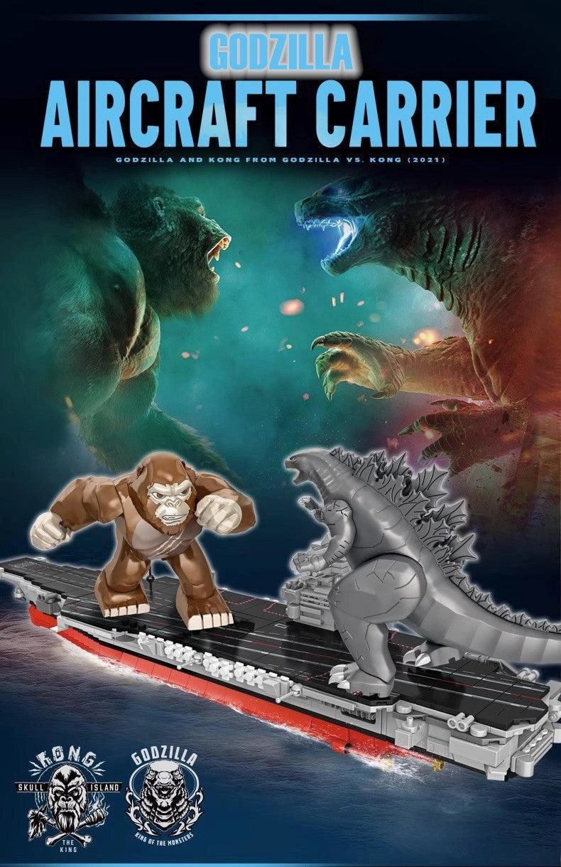 Godzilla & Kong Aircraft Carrier Battle Building Blocks Limited Sculpture