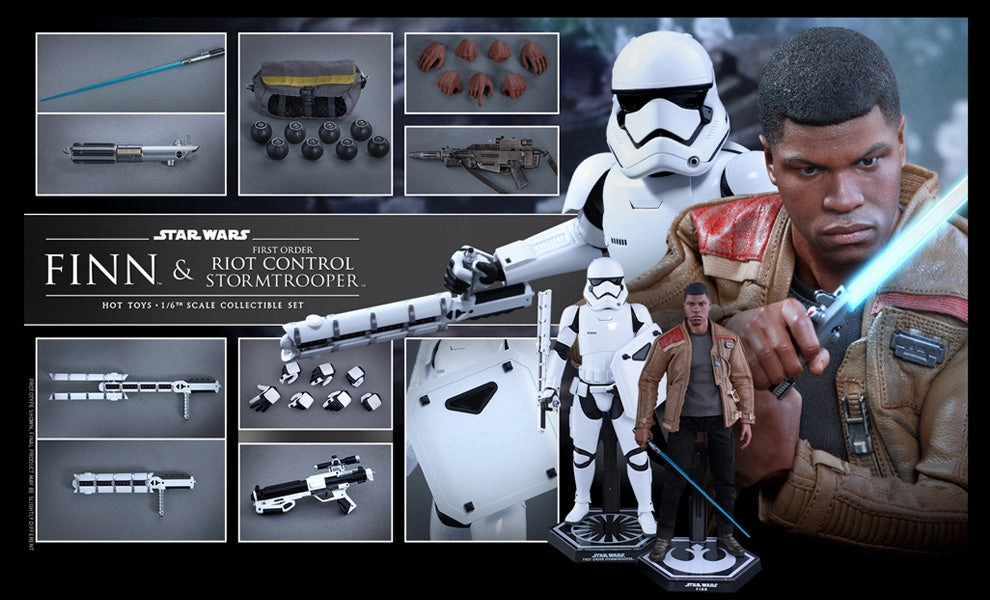 Fantasy Object Premium Piece Hot Toys 1/6 Star Wars Episode VII The Force Awakens Finn and Riot Control Stormtrooper Sixth Scale MMS346