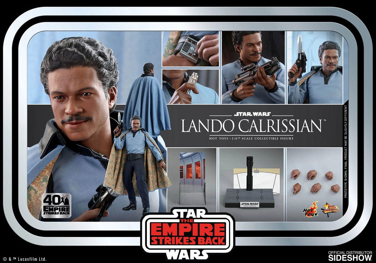 Hot Toys 1/6 Star Wars: Empire Strikes Back 40th Anniversary Lando Calrissian Sixth Scale MMS588 Critically Acclaimed PVC Hobby