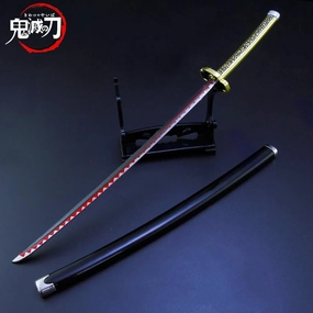 Mythical Beast Yoriichi Tsugikuni Nichirin Blade Gold Sword Metal Replica