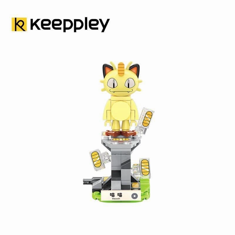 Chibi Article Meowth with Pokeball Mini Building Blocks Set