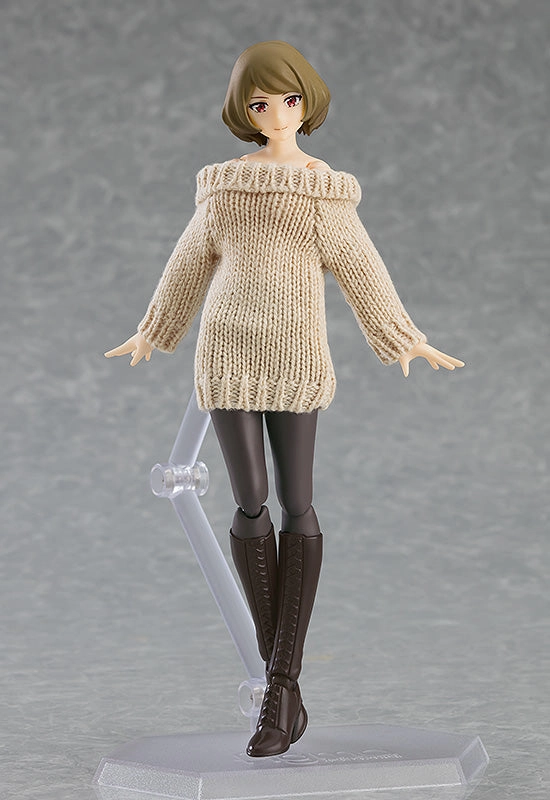Fantasy Warrior Interactive Toy figma Female Body (Chiaki) with Off-the-Shoulder Sweater Dress