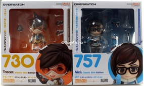 Nendoroid Overwatch Combo #757 Mei & #730 Tracer Classic Skin Edition Gaming Display