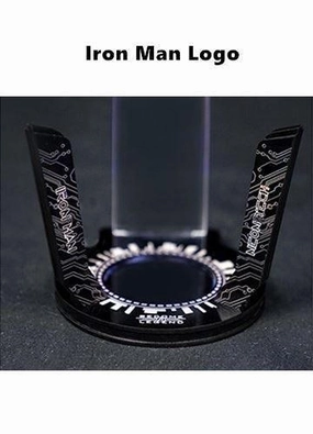 Neon Tech Iron Man 2.0 UV Light Display Base Stage Insect Model Superhero Goods