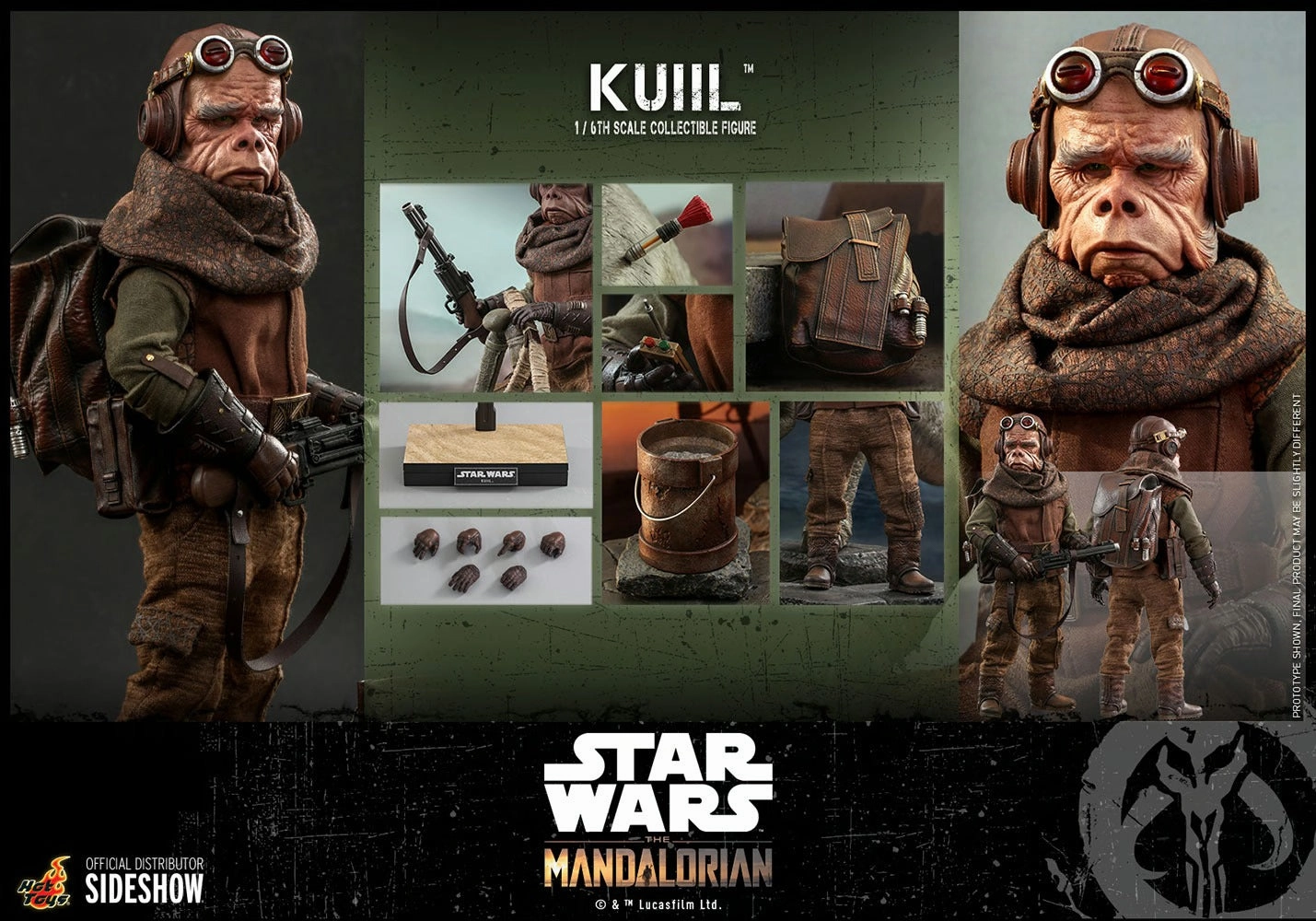 Hot Toys 1/6 The Mandalorian Kuiil Sixth Scale Figure TMS048 Action Showcase Gift For Him