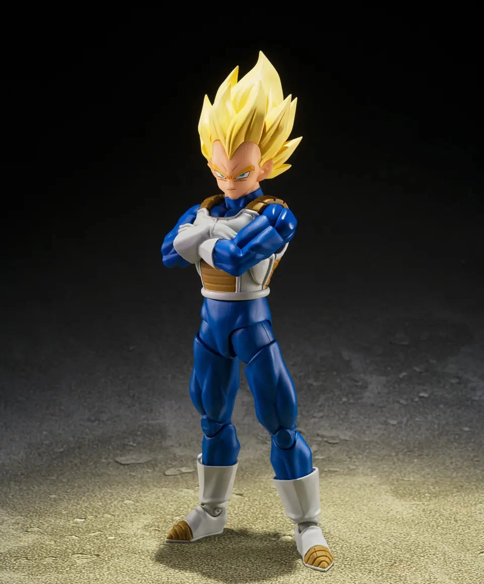 Display Shelf Superhero Statue S.H. Figuarts Dragon Ball Z Super Saiyan Vegeta (Dangerous Pride) Action Figure
