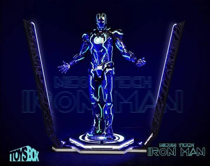 1:6 Neon Tech Iron Man LED Light Display Base Stage PVC Goods