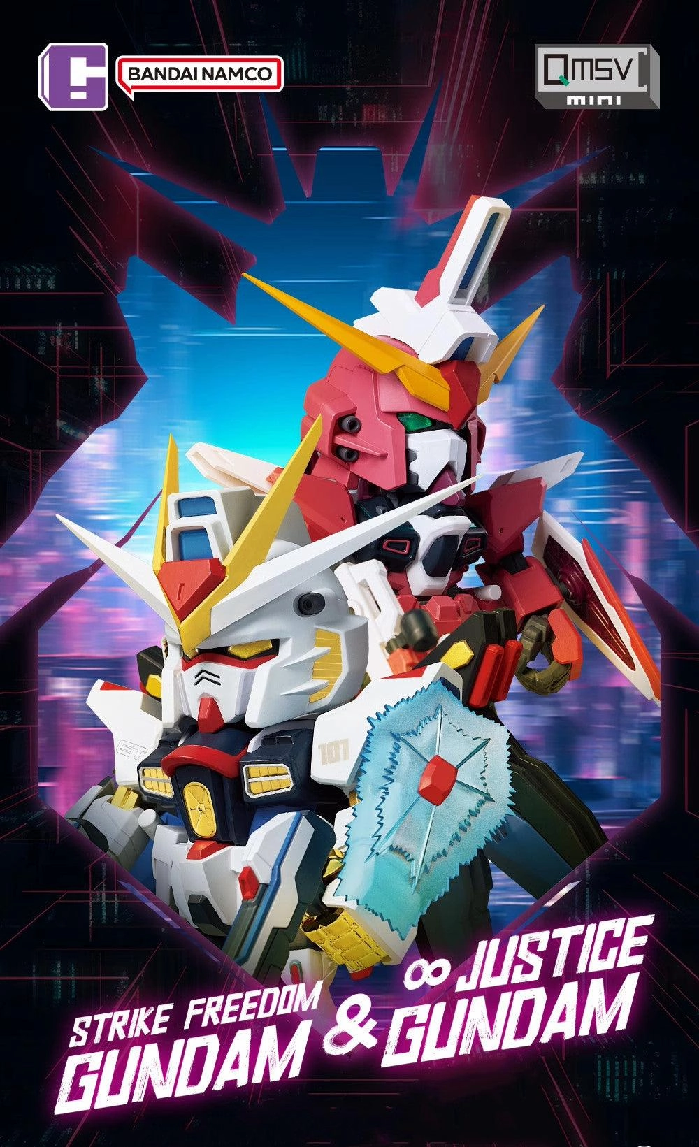 QMSV Strike Freedom Gundam & Infinity Justice Gundam Mini Figure Professional Grade Plush Companion