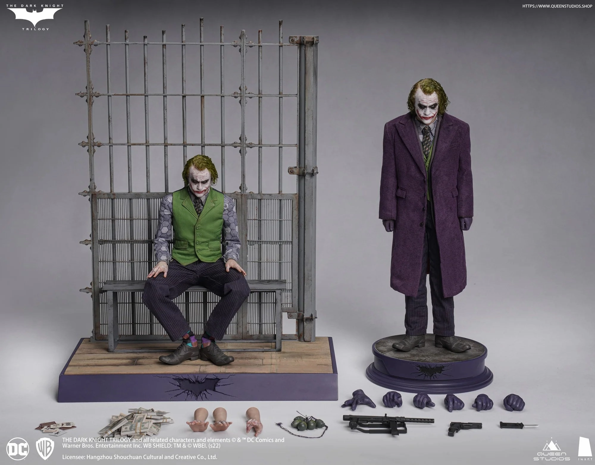 Science fiction Queen Studio x InArt 1/6 The Dark Knight Joker Deluxe Edition Sixth Scale Figure 2 Figure Set Pt A001D1 (Rooted Hair)