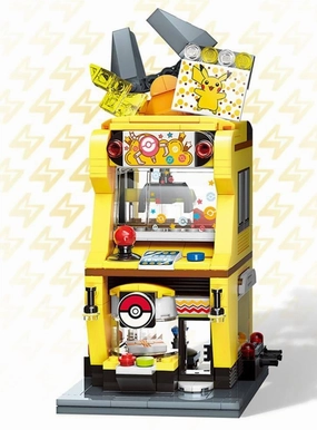 PVC Collection Pikachu Claw Crane Machine Scene Building Blocks Set