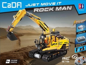Rock Man Excavator Machine Building Blocks Set Museum Gift Bedroom Accent