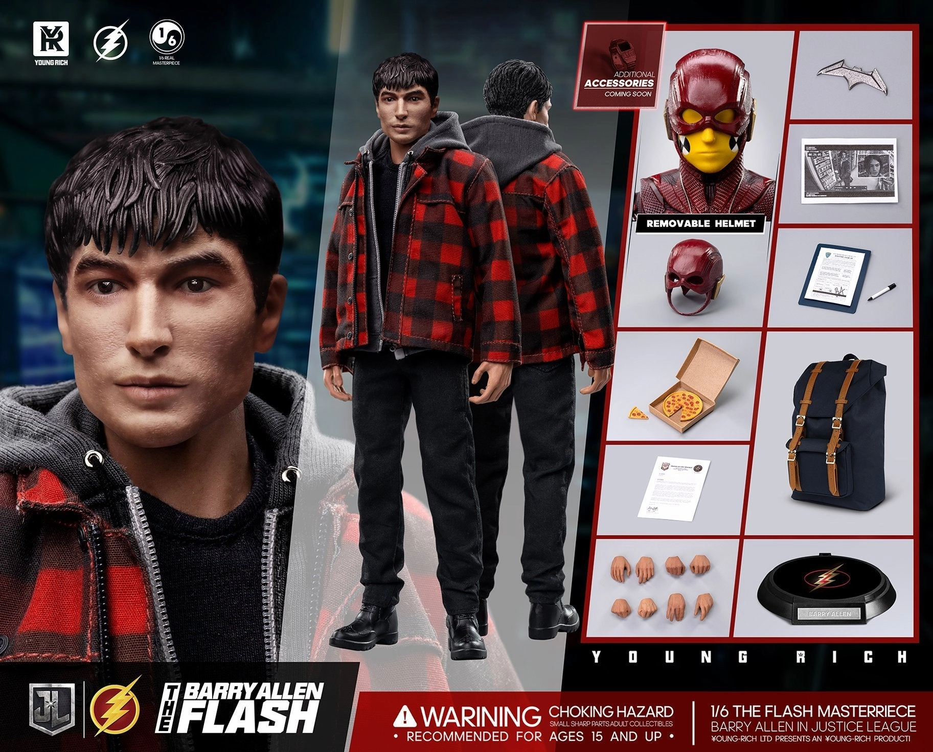 Young Rich 1/6 Barry Allen The Flash (DC Justice League) Sixth Scale Action Figure Miniature Collectible