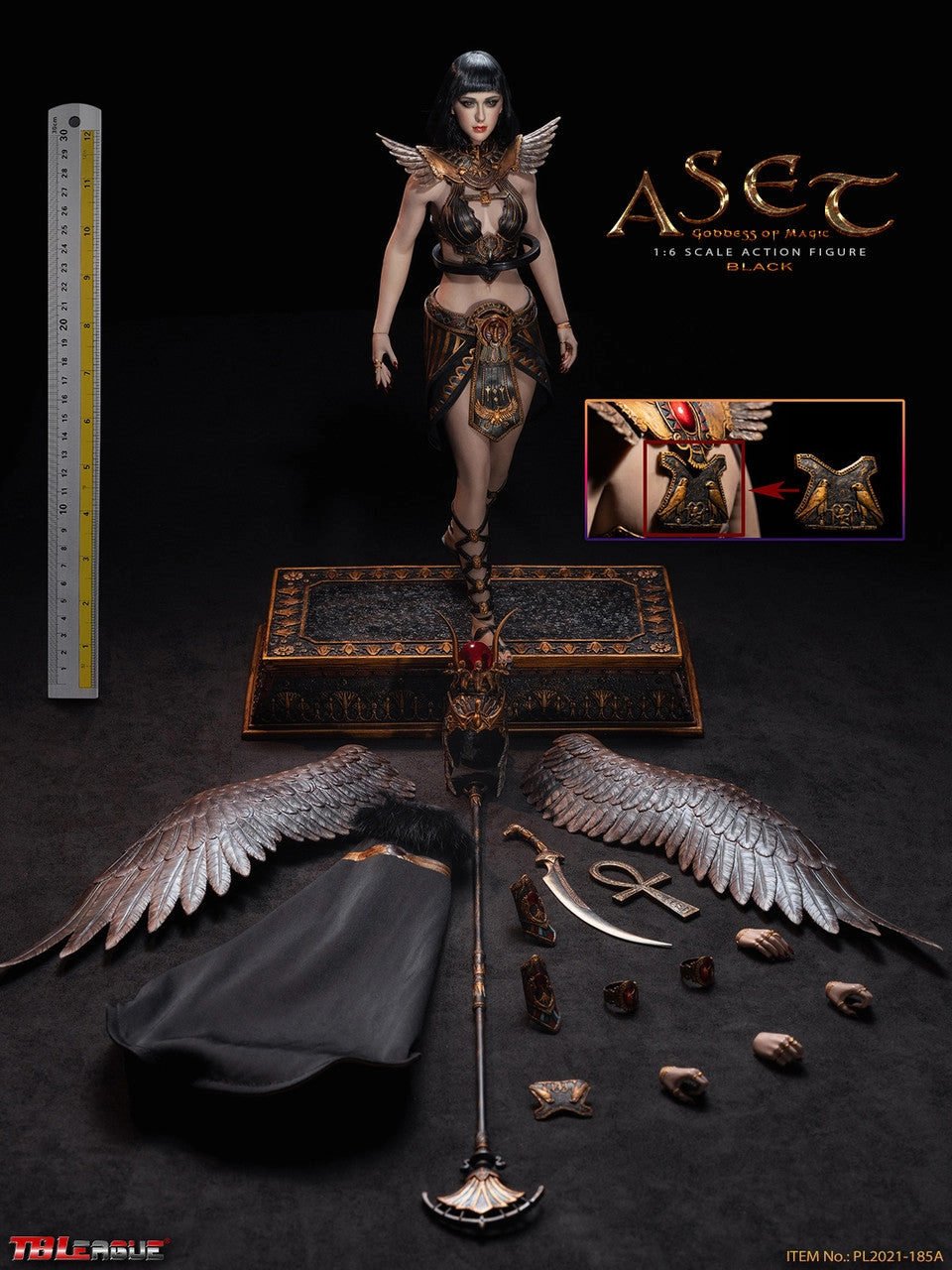 TBLeague Phicen 1/6 Aset Goddess of Magic (Black) Action Figure PL-2021-185A Toy Line