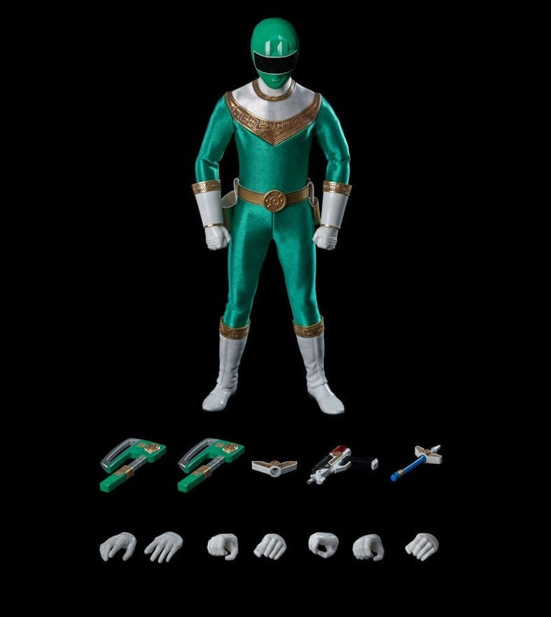ThreeZero FigZero 1/6 Power Rangers Zeo Ranger IV Green Scale Action Figure Superhero Pose