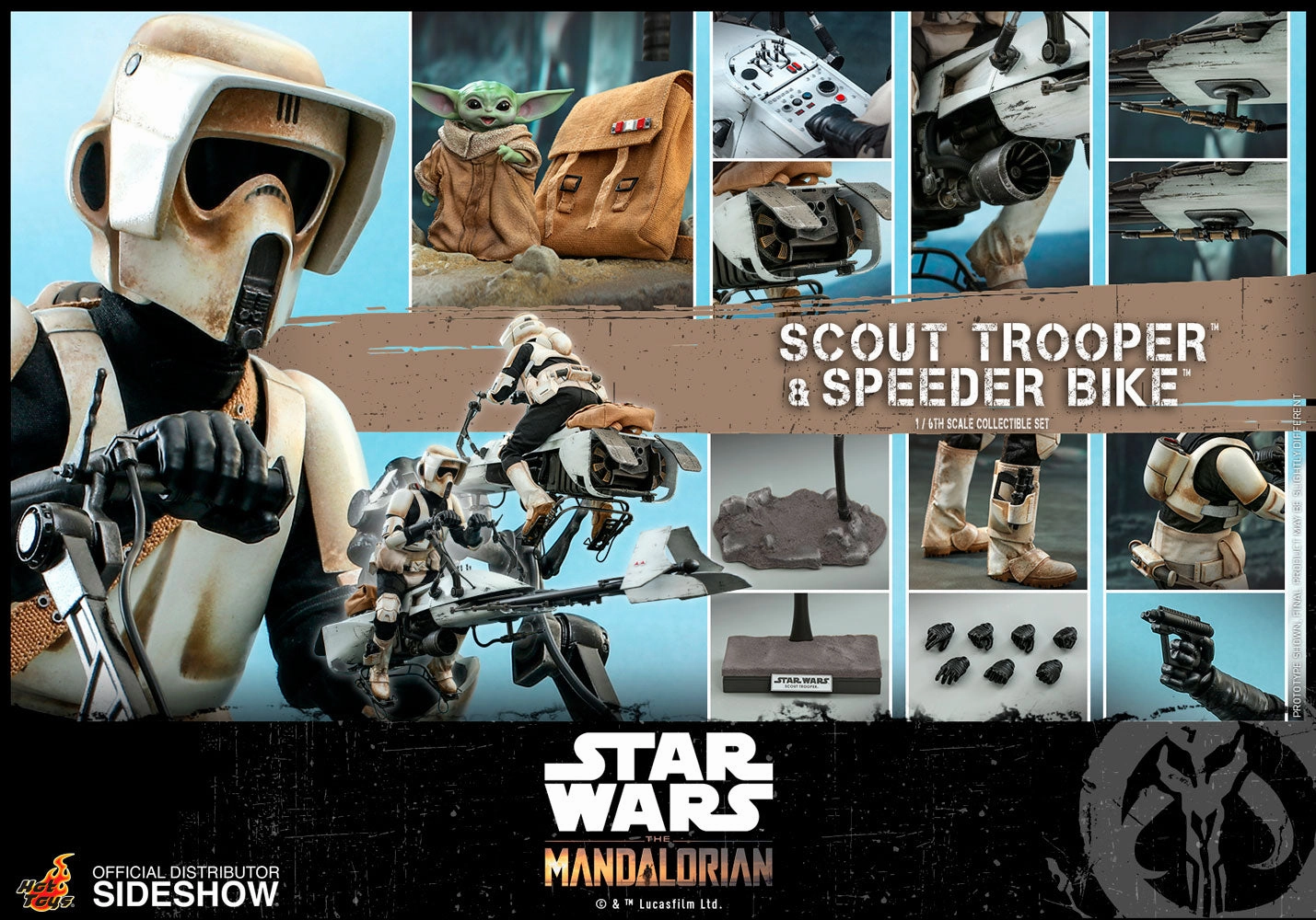 Hot Toys 1/6 The Mandalorian Scout Trooper and Speeder Bike Scale Figure TMS017 Anatomy Figure