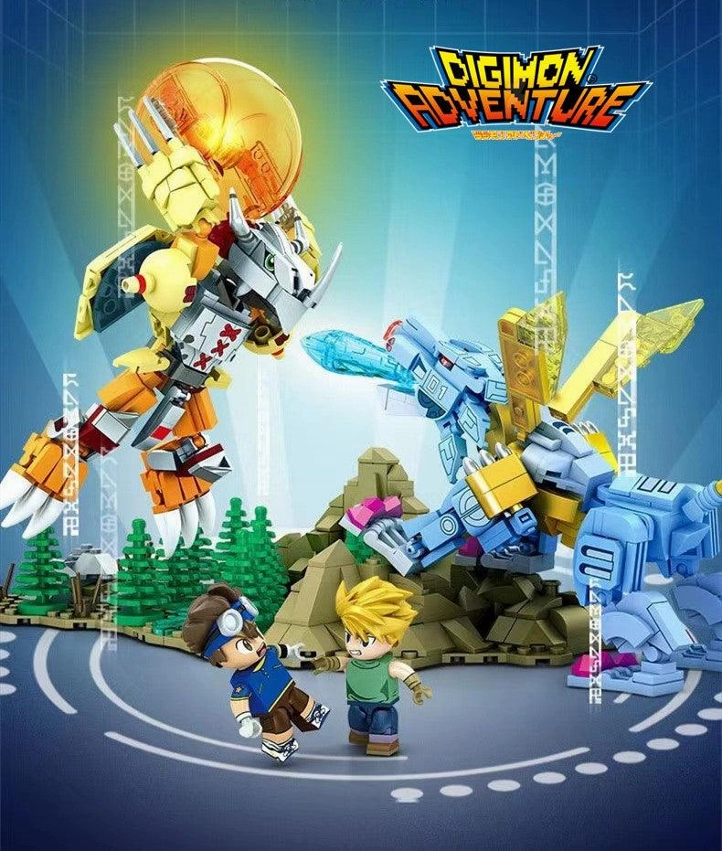 War Greymon vs Metal Garurumon Building Blocks Recycled plastic