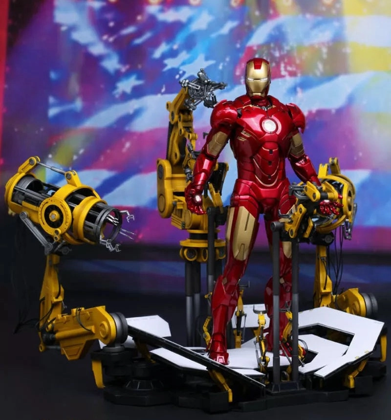 Custom Figure Hot Toys 1/6 Iron Man 2 Suit-Up Gantry with Mark IV Sixth Scale Figure MMS160